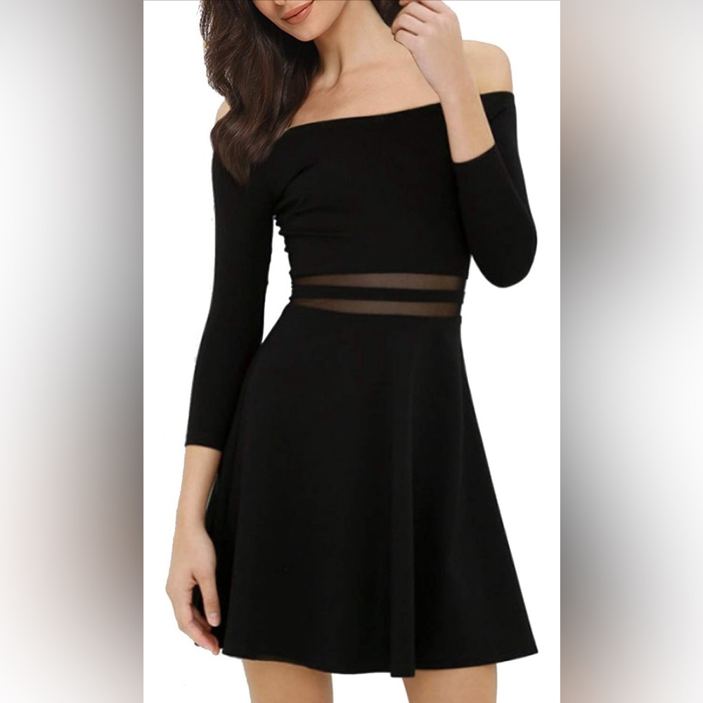 Off the Shoulder A-Line Skater Dress - Picture 5 of 5